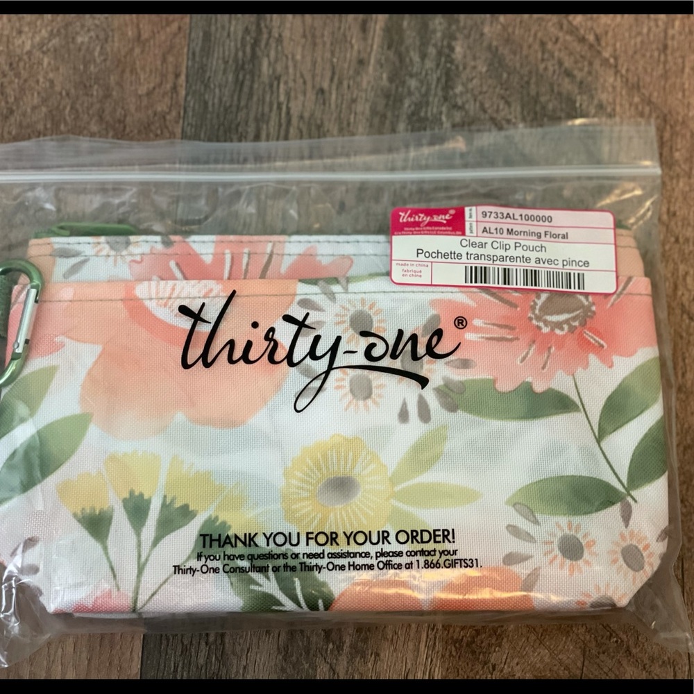 Thirty-One Clear Clip Pouch